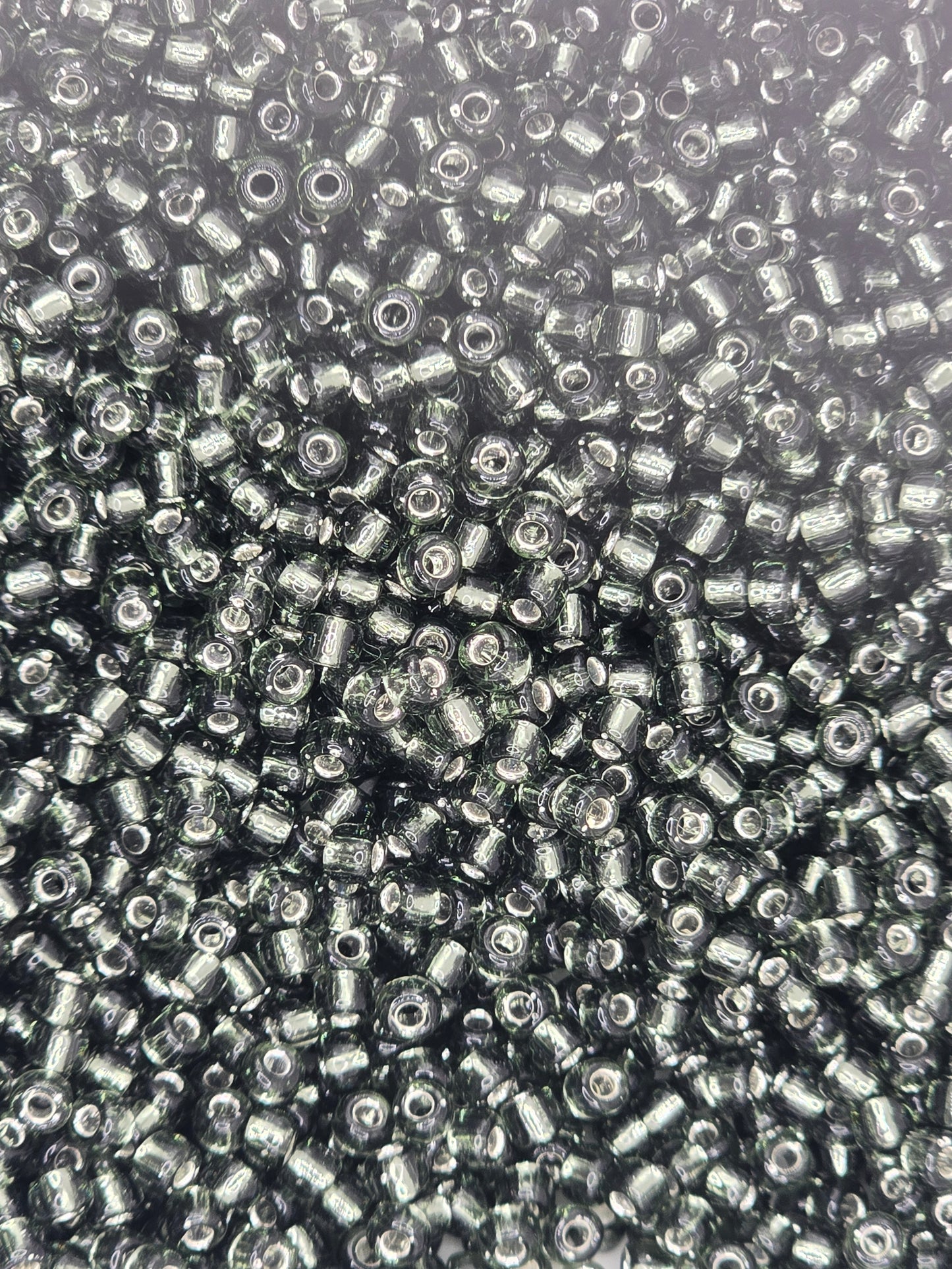 Czech #8 Seeds - Silver Lined Black Diamond - 10 grams
