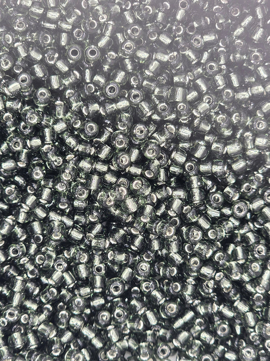 Czech #8 Seeds - Silver Lined Black Diamond - 10 grams