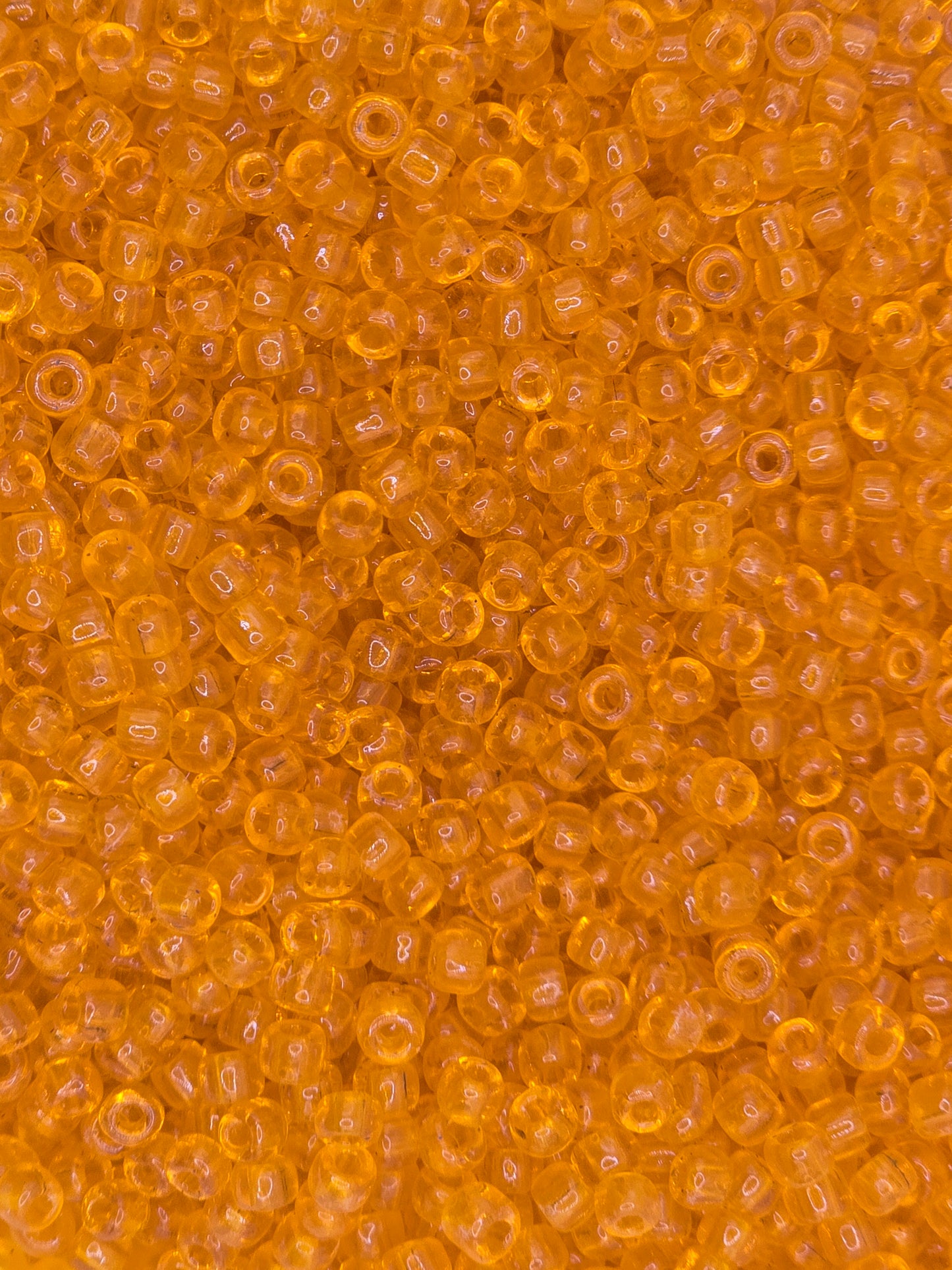 Czech #8 Seed Beads - Transparent Orange - 10 grams