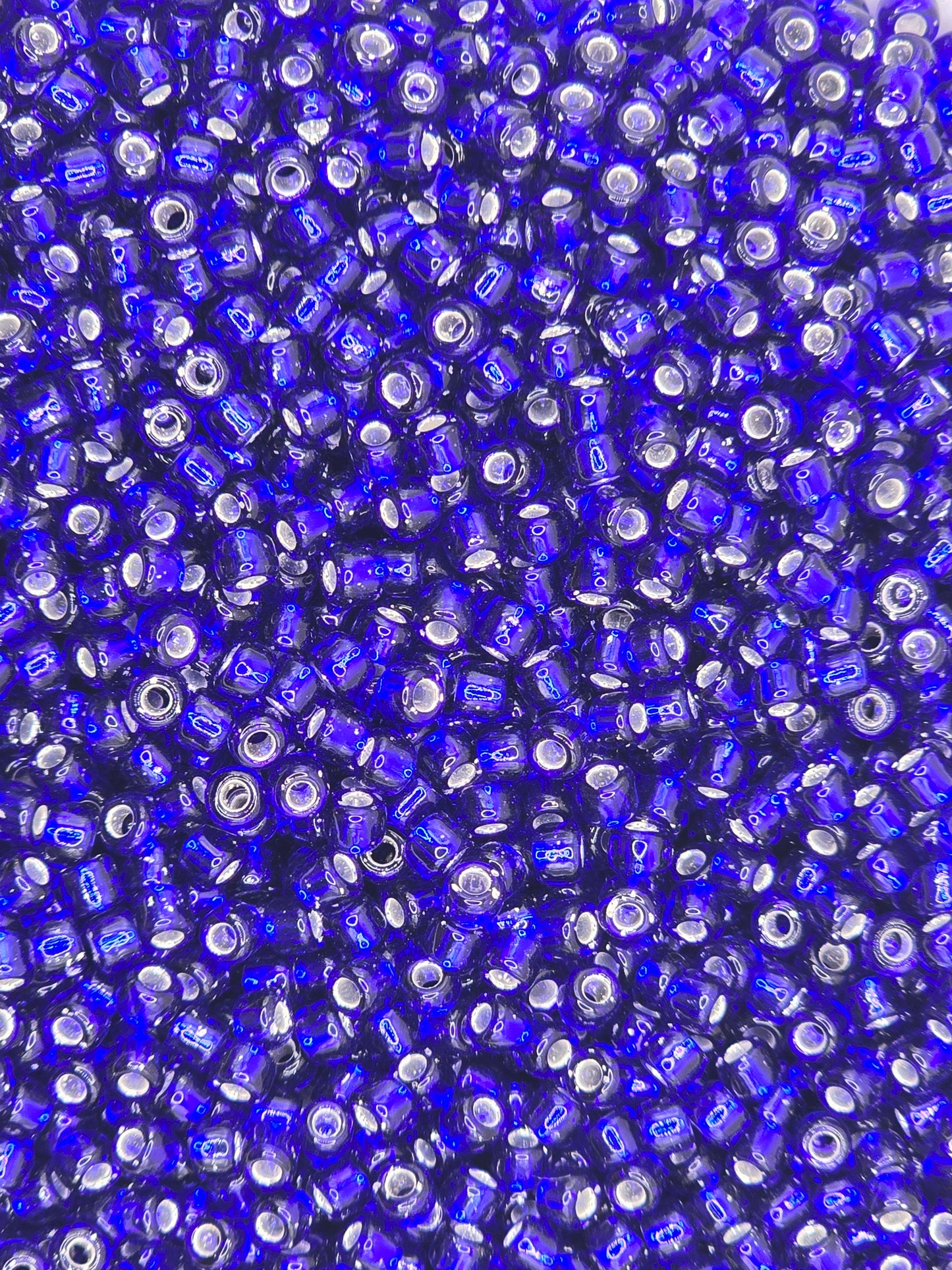 Czech #8 Seeds - Silver Lined Cobalt - 10 grams