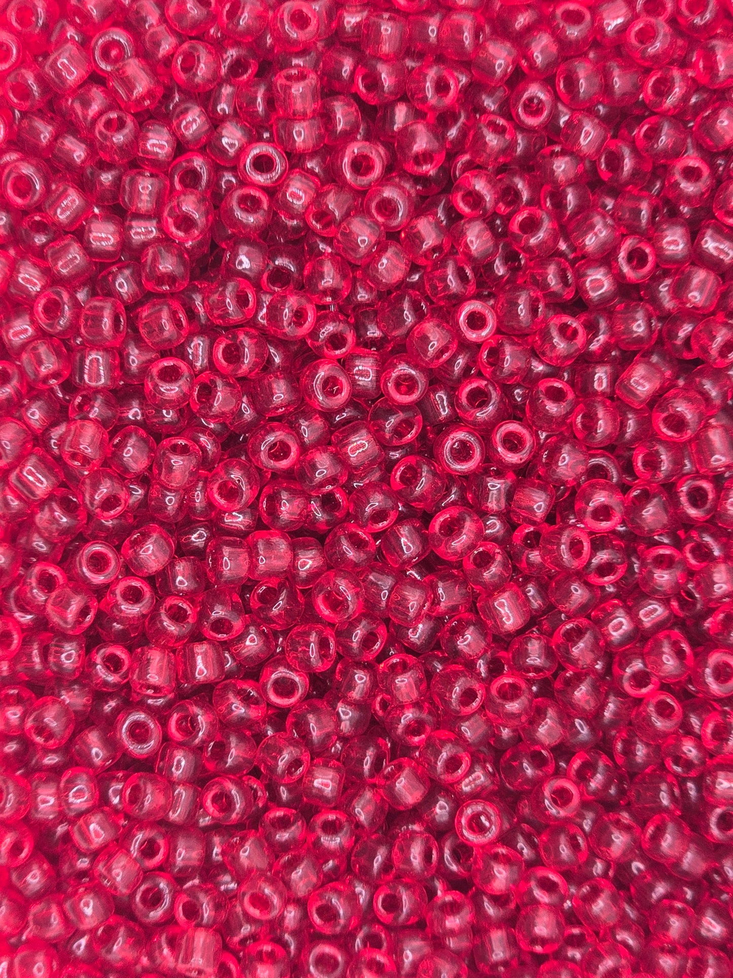 Czech #8 Seeds - Transparent Ruby Red - 10 grams