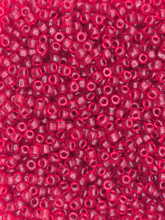 Czech #8 Seeds - Transparent Ruby Red - 10 grams