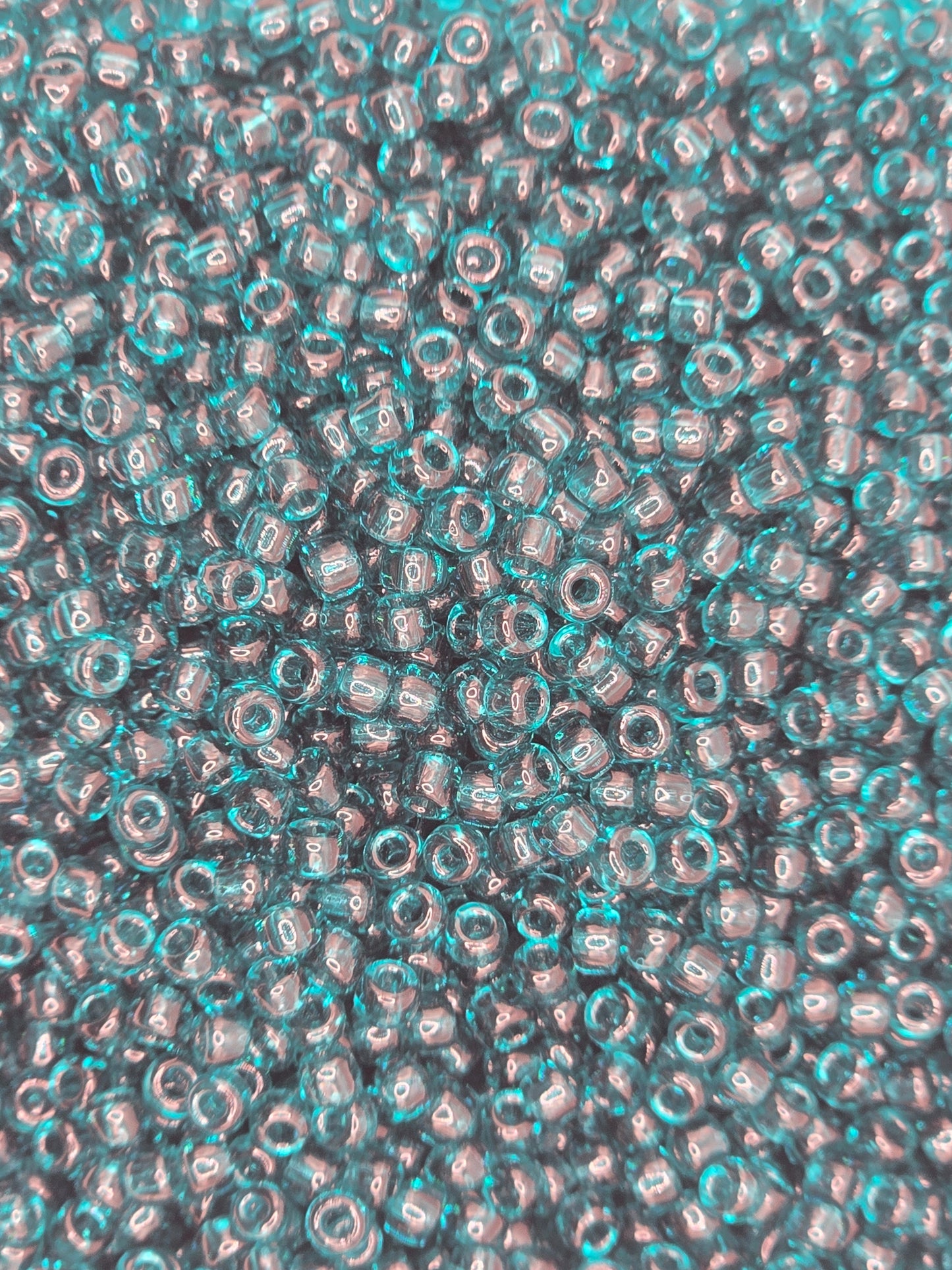 Czech #8 Seeds - Transparent Teal - 10 grams