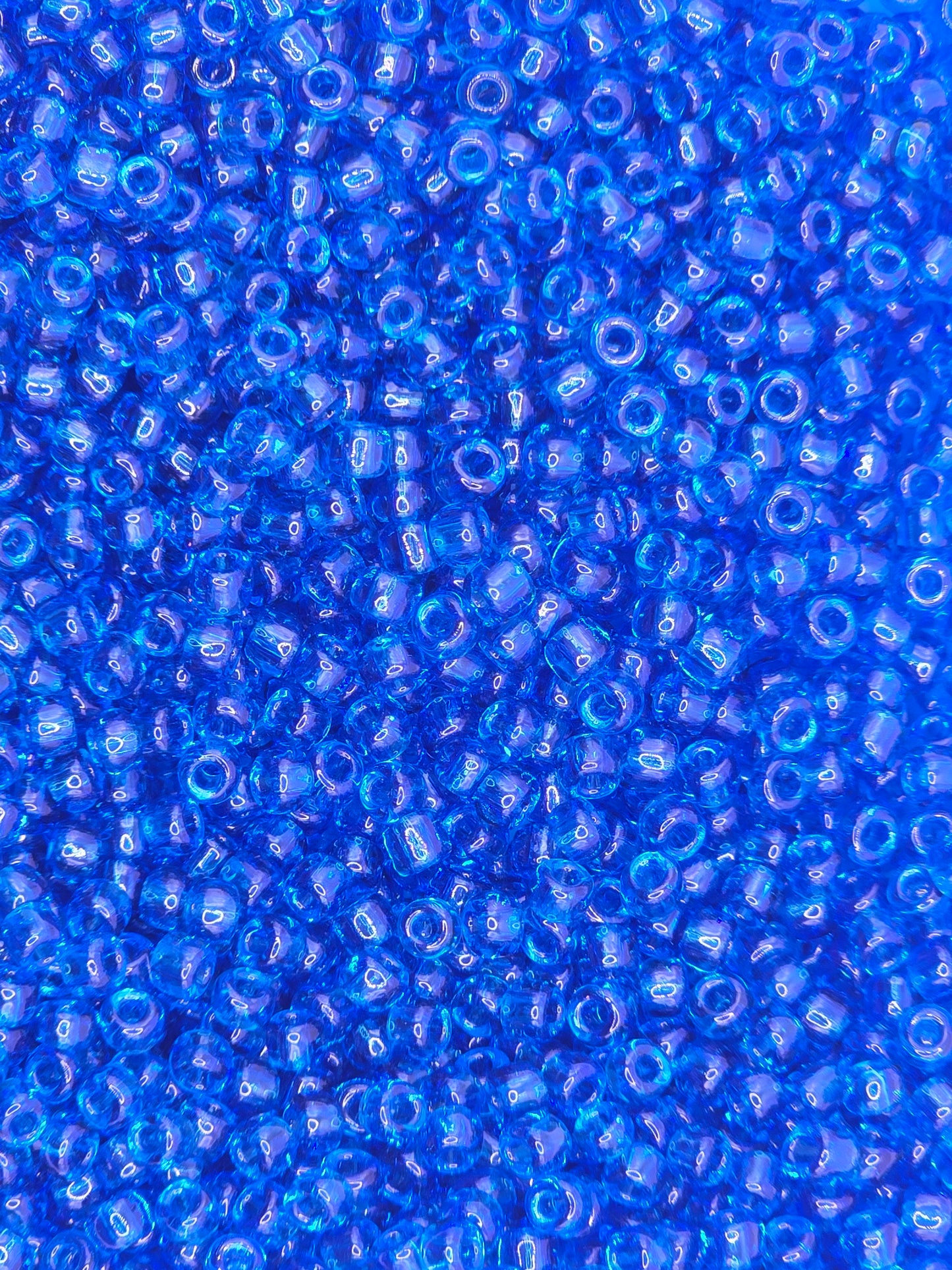 Czech #8 Seeds - Transparent Sapphire - 10 grams