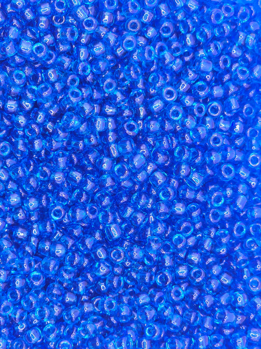 Czech #8 Seeds - Transparent Sapphire - 10 grams