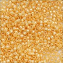 TOHO #8 Seeds - PF2110 - Perma Finish Silver Lined Milky Light Topaz - 10 gms