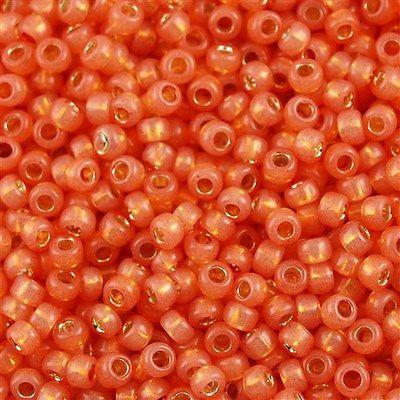 TOHO #8 Seeds - PF2112 - Perma Finish Silver Lined Milky Grapefruit - 10 gms