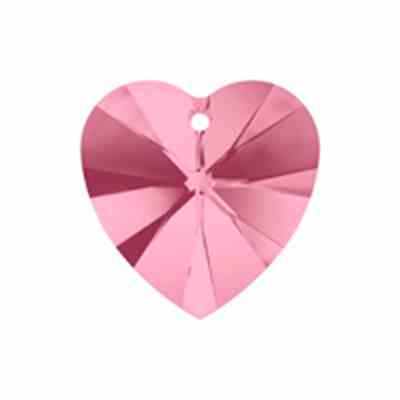 Swarovski 6228 - 14mm - Heart Pendant - Rose - Pack 2