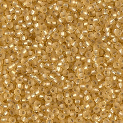 MIYUKI #11 Seed Bead - 11-3F Matte Silver Lined Gold - 10 gms