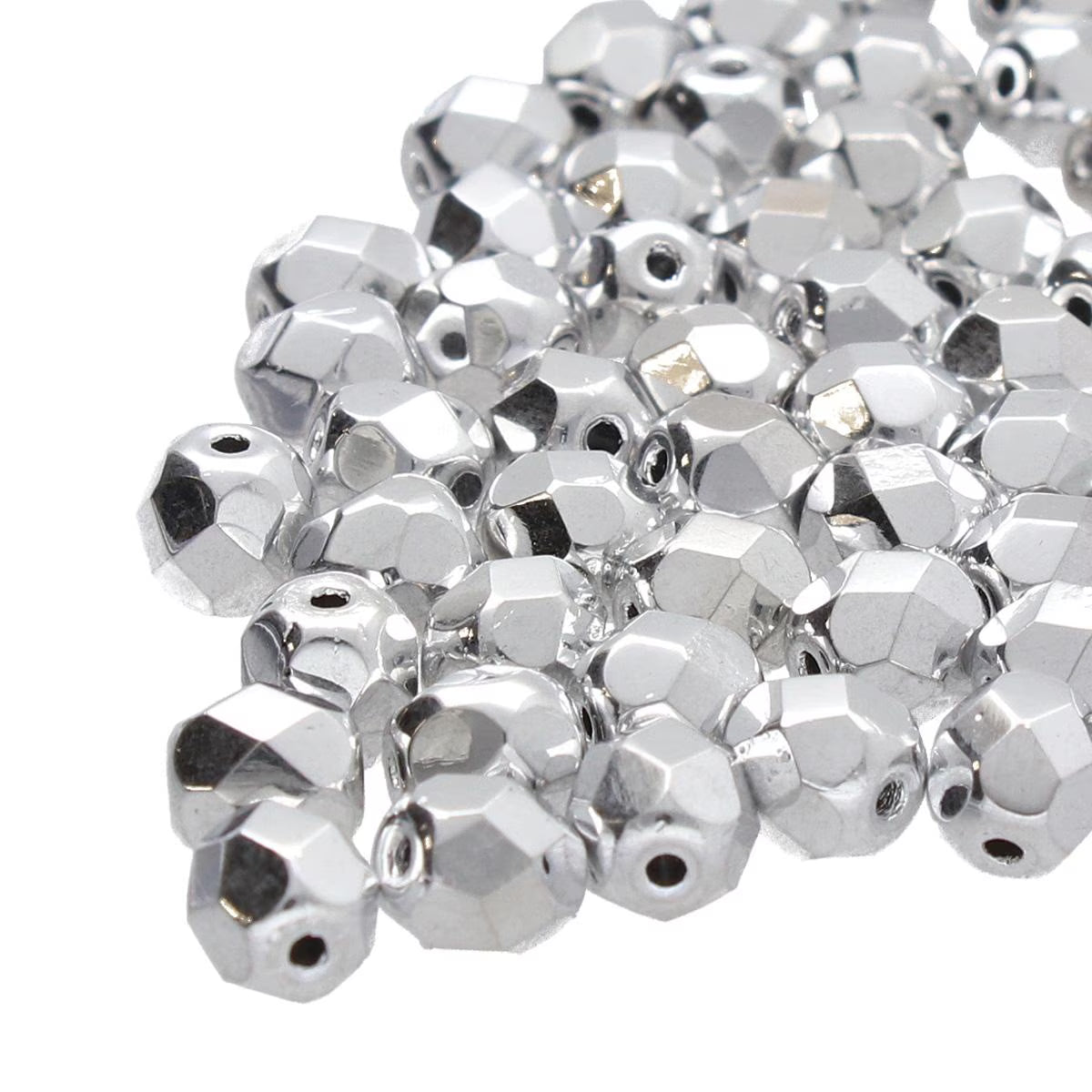 Preciosa - 4mm Fire Polished Facet Rounds - Full Labrador - Pack 50 beads