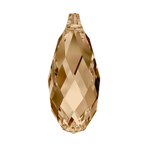 Swarovski 6010 - 11x5.5 - Briolette Pendant - Golden Shadow - Pack 2