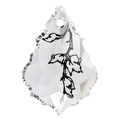 Swarovski 6090 - 38mm - Baroque Pendant - Crystal Vine Leaf