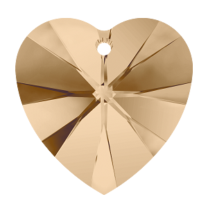 Swarovski 6228 - 14mm - Heart Pendant - Golden Shadow - Pack 2