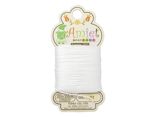 Amiet Beading Cord - 1 - White - 20 metres