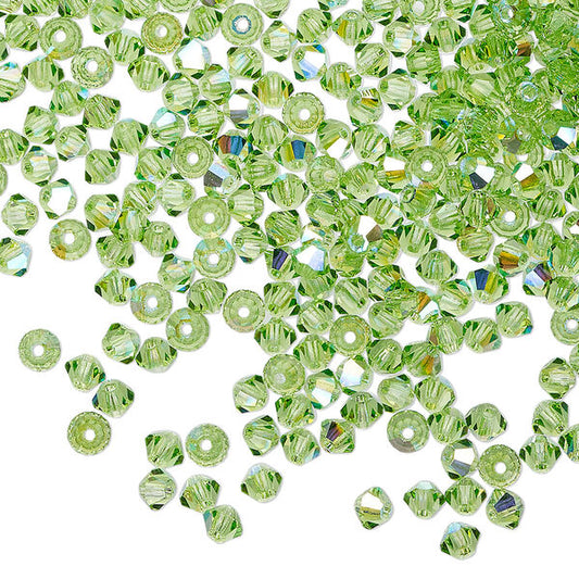 PRECIOSA 3mm Bicones - Peridot AB - 144 pcs ( 1 gross)