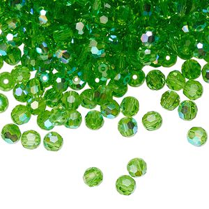 PRECIOSA 4mm Rounds - Peridot AB - 72 pcs ( 1/2 gross)