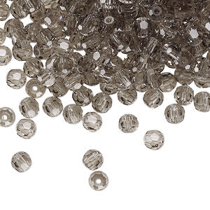 PRECIOSA 4mm Rounds - Black Diamond - 72 pcs ( 1/2 gross)