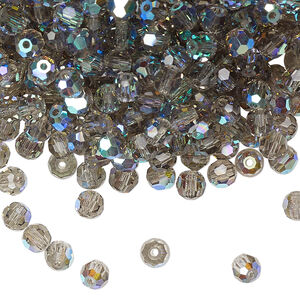 PRECIOSA 4mm Rounds - Black Diamond AB - 72 pcs ( 1/2 gross)