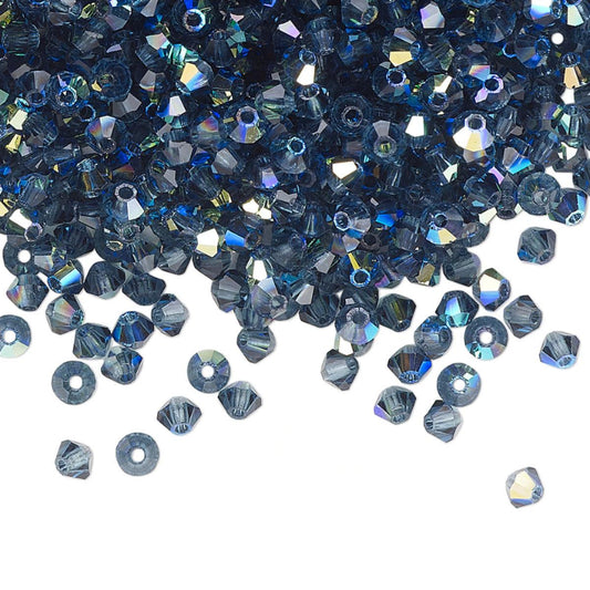 PRECIOSA 3mm Bicones - Montana AB - 144 pcs ( 1 gross)