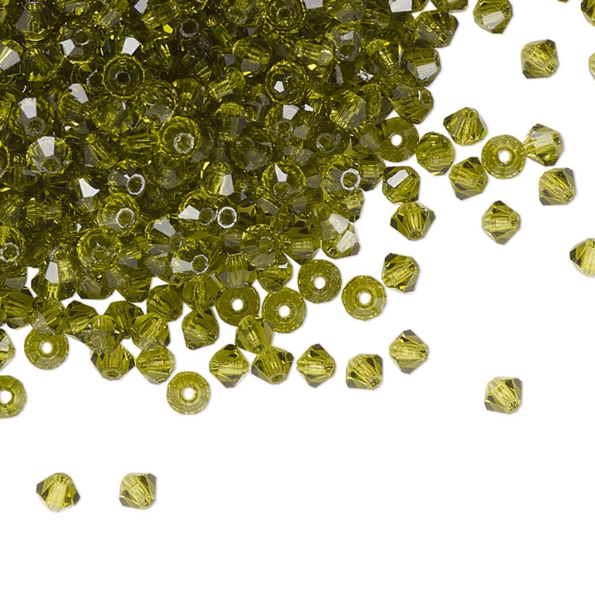 PRECIOSA 3mm Bicones - Olivine - 144 pcs ( 1 gross)