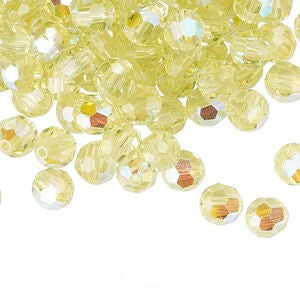 PRECIOSA 4mm Rounds - Jonquil AB - 72 pcs ( 1/2 gross)