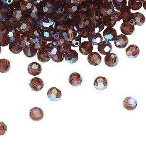 PRECIOSA 4mm Rounds - Light Burgundy AB - 72 pcs ( 1/2 gross)