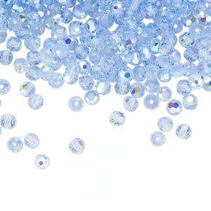 PRECIOSA 4mm Rounds - Light Sapphire AB - 72 pcs ( 1/2 gross)