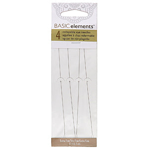 Basic Elements - Collapsible Eye Needles - Pack 4 - Extra Fine - 12.7cm