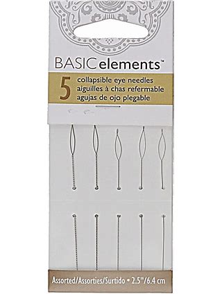 Basic Elements - Collapsible Eye Needles - Pack 5 - Assorted - 6.4cm