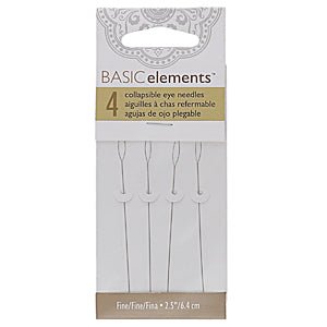 Basic Elements - Collapsible Eye Needles - Pack 4 - Fine - 6.4cm