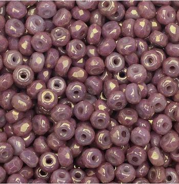 True 2 - 2x3mm Fire Polished Faceted Micro Spacers - Chalk Violet Luster - 100 pcs