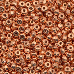True 2 - 2x3mm Fire Polished Faceted Micro Spacers - Copper Plate - 100 pcs