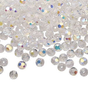 PRECIOSA 4mm Rounds - Crystal AB - 72 pcs ( 1/2 gross)