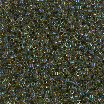 MIYUKI #11 DB 273 - Lined Topaz / Olive AB - 5 gms