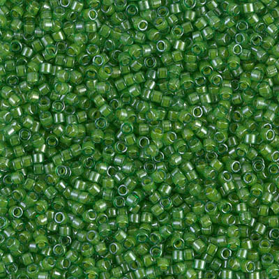 MIYUKI #11 DB 274 - Lined Green / Lime Luster - 5 gms