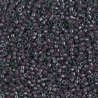 MIYUKI #11 DB 279 - Lined Green / Maroon Luster - 5 gms