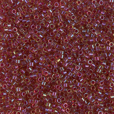 MIYUKI #11 DB 282 - Lined Topaz / Vermillion Luster - 5 gms