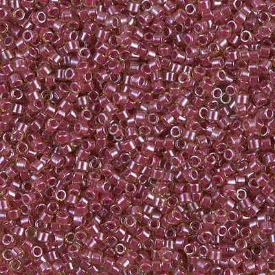 MIYUKI #11 DB 283 - Lined Amber / Cranberry Luster - 5 gms