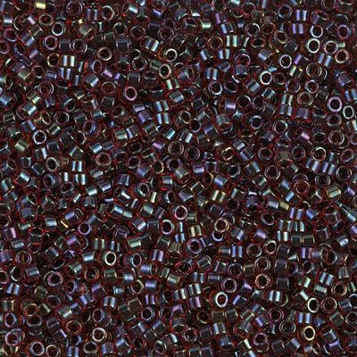 MIYUKI #11 DB 297 - Lined Garnet / Dark Grey AB - 5 gms