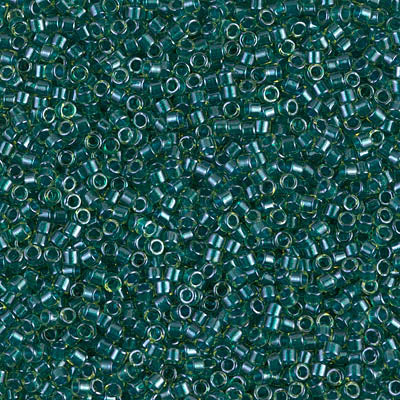 MIYUKI #11 DB 919 - Sparkling Dark Teal Lined Chartreuse - 5 gms