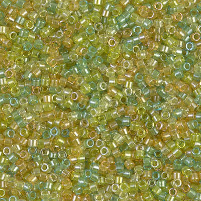 MIYUKI #11 DB 983 - Lined Amber / Peridot Mix - 5 gms