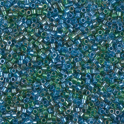 MIYUKI #11 DB 985 - Lined Green / Blue Mix - 5 gms
