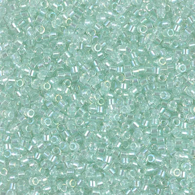 MIYUKI #11 DB 1675 - Pearl Lined Transparent Pale Green Mist AB - 5 gms