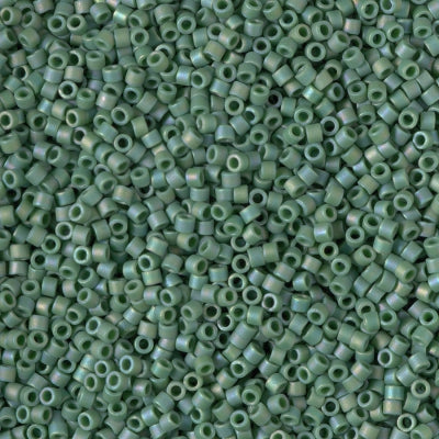 MIYUKI #11 DB 2311 - Frosted Opaque Glazed Rainbow Green - 5 gms
