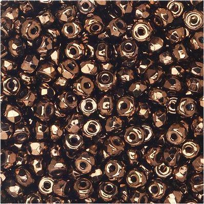 True 2 - 2x3mm Fire Polished Faceted Micro Spacers - Dark Bronze - 100 pcs
