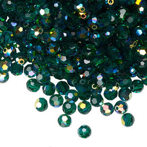 PRECIOSA 4mm Rounds - Emerald AB - 72 pcs ( 1/2 gross)