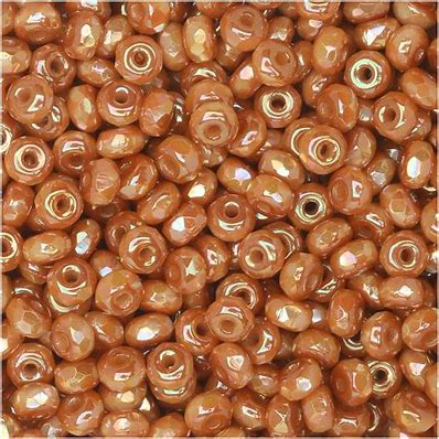 True 2 - 2x3mm Fire Polished Faceted Micro Spacers - Full Apricot - 100 pcs