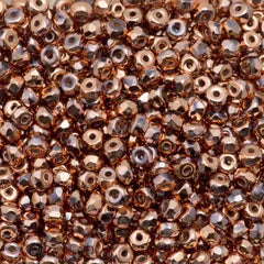 True 2 - 2x3mm Fire Polished Faceted Micro Spacers - Full Capri Gold - 100 pcs