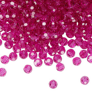 PRECIOSA 4mm Rounds - Fuschia - 72 pcs ( 1/2 gross)