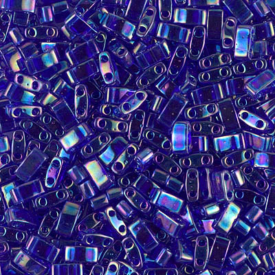 MIYUKI Half Tila Bead - HTL 177- Transparent Cobalt Blue AB - 10 gms
